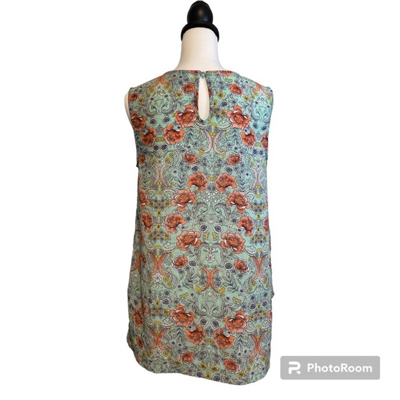 Label by Rachel Rachel Roy Sleeveless Floral Top with Front Tie at Waist Size M - Picture 3 of 9